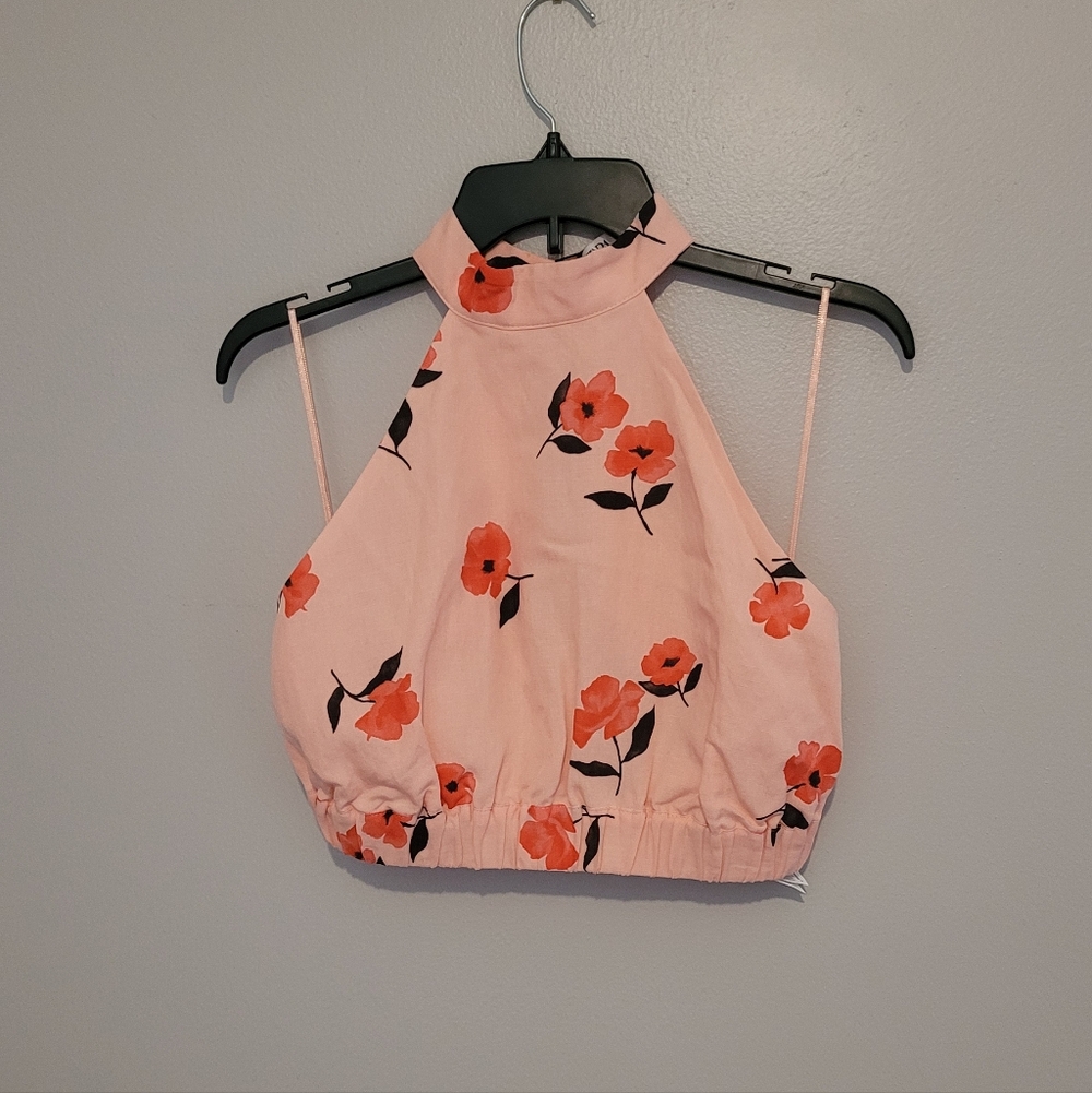 NWT Zara Floral Crop Halter